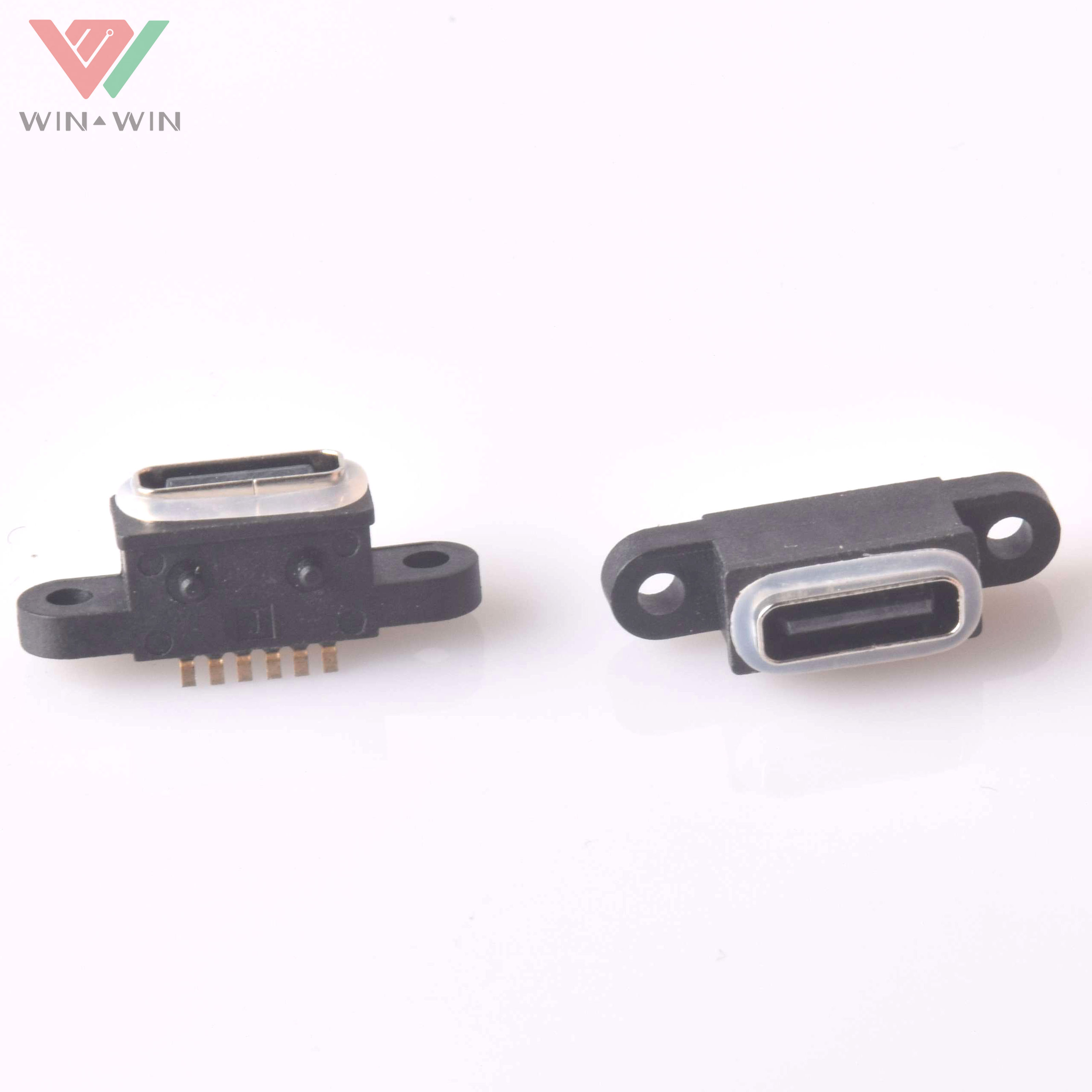 China Factory 6Pin Waterproof Female USB Type C Connector IPX8