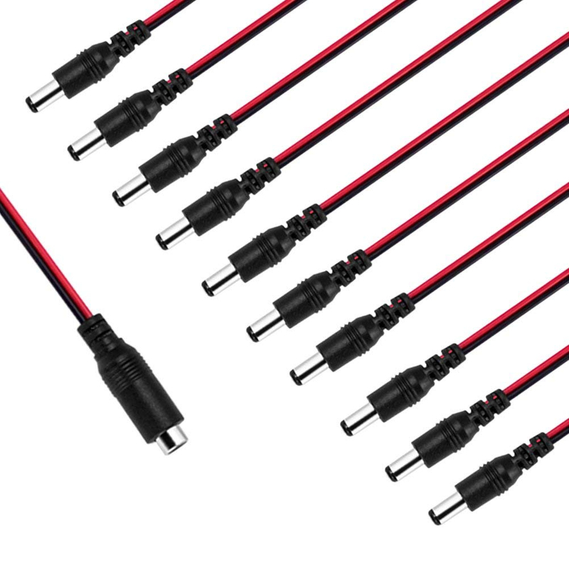 5.5x2.1mm Male Right Angle Plug To Female Extension Power Cord DC Power Cable