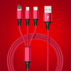 Nylon braided 3ft 6ft 10ft 3 in 1 usb 3.0 charger cable micro usb 8pin type C fast charging data cable for mobile phone