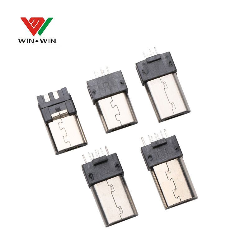 High performance PCB 5 pin micro usb male conector copper terminal