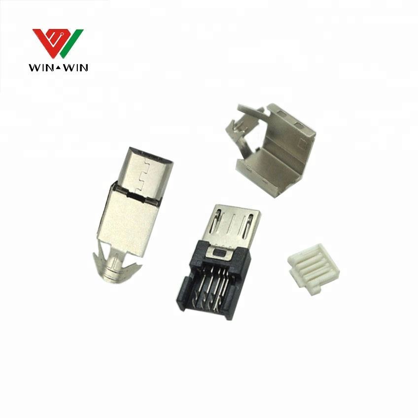 Short Type B 5P Male Crimping USB Connector
