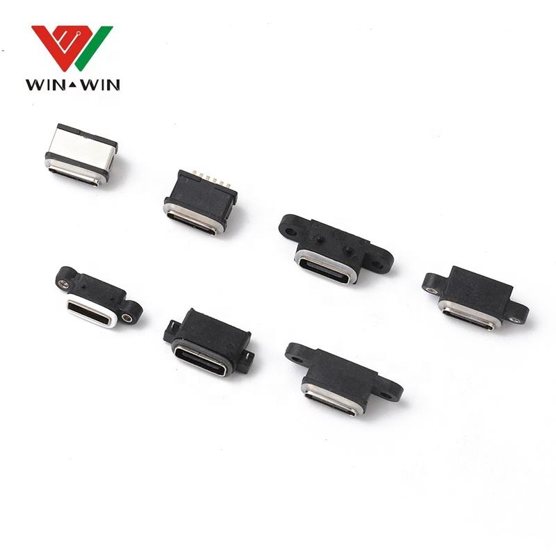 Waterproof Class IPX8 USB TYPE C 6Pin 16Pin Waterproof Connector With Waterproof Ring