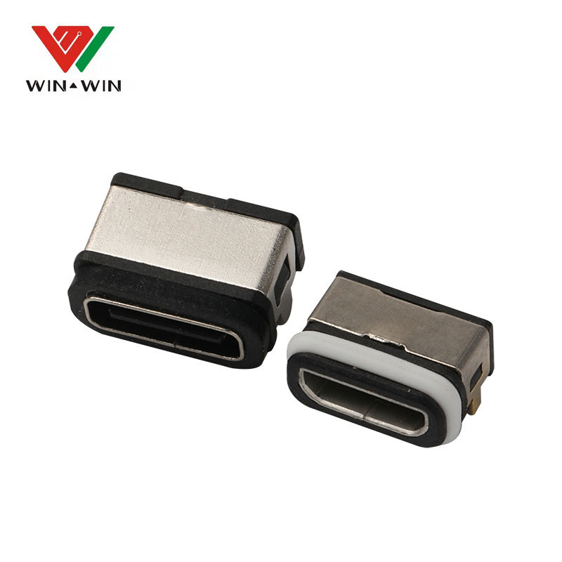 6 Pin USB C Solder Waterproof connector female socket