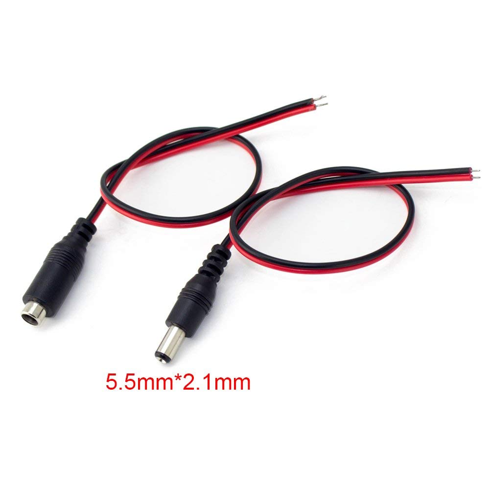 5.5x2.1mm Male Right Angle Plug To Female Extension Power Cord DC Power Cable