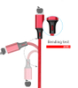 Nylon braided 3ft 6ft 10ft 3 in 1 usb 3.0 charger cable micro usb 8pin type C fast charging data cable for mobile phone