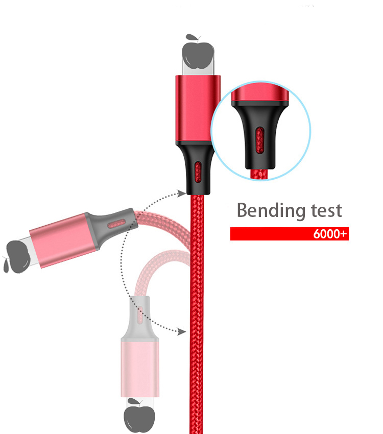 Nylon braided 3ft 6ft 10ft 3 in 1 usb 3.0 charger cable micro usb 8pin type C fast charging data cable for mobile phone