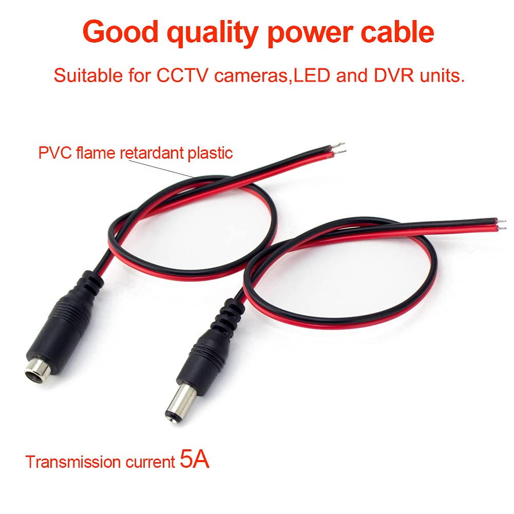 5.5x2.1mm Male Right Angle Plug To Female Extension Power Cord DC Power Cable