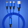 Nylon braided 3ft 6ft 10ft 3 in 1 usb 3.0 charger cable micro usb 8pin type C fast charging data cable for mobile phone